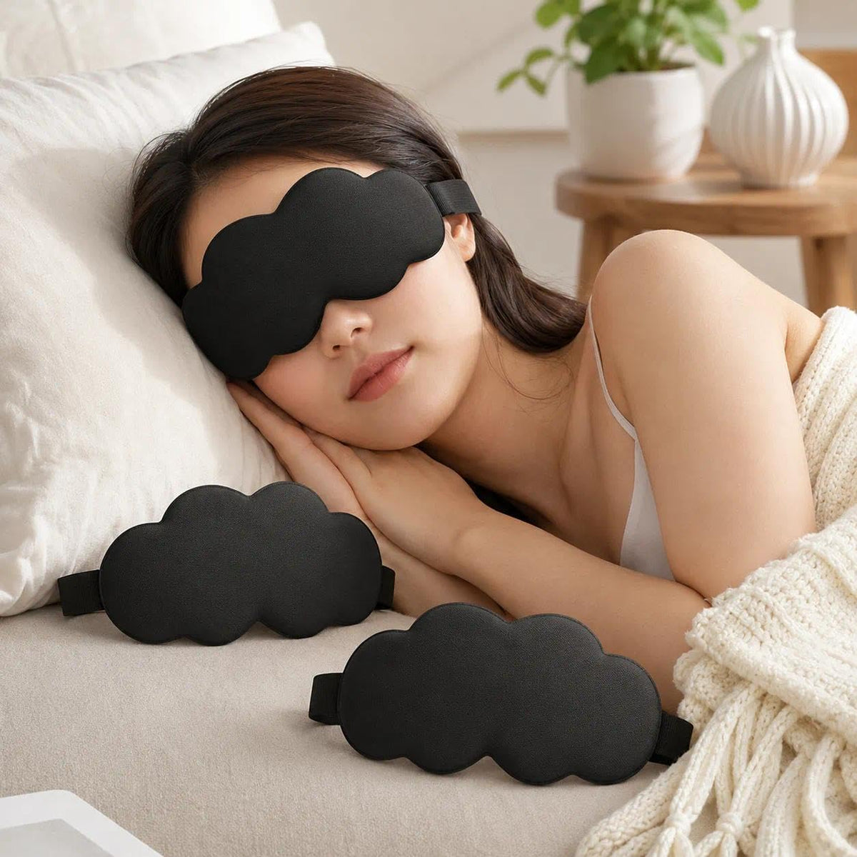 3D Cloud-Contour Sleep Mask Set — 3 Pack