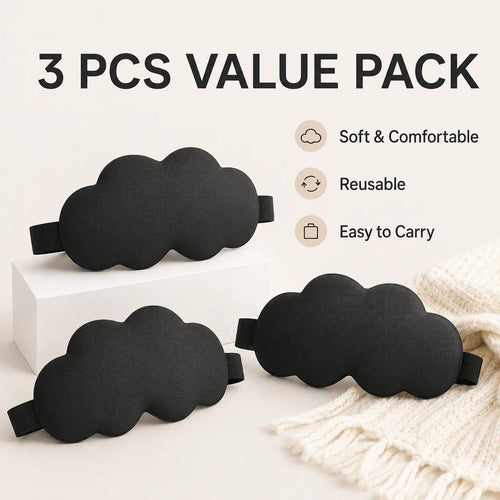 3D Cloud-Contour Sleep Mask Set — 3 Pack