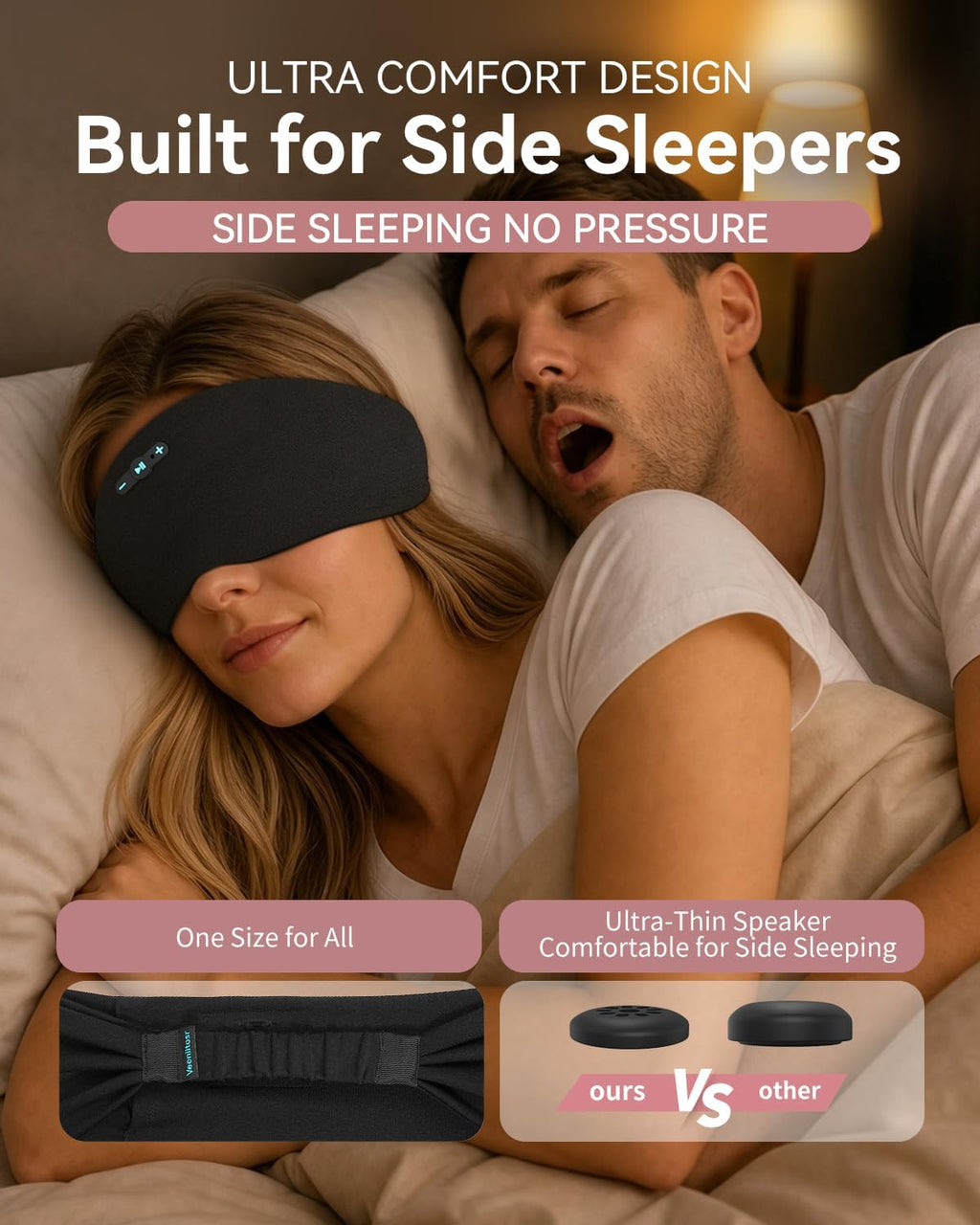 Wireless Sleep Headband with Ultra-Thin Speakers