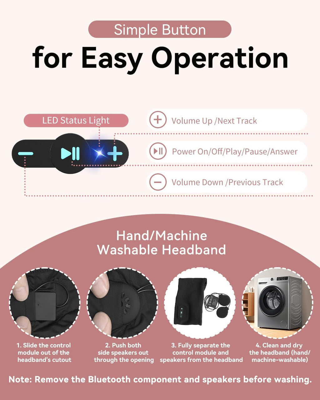 Wireless Sleep Headband with Ultra-Thin Speakers