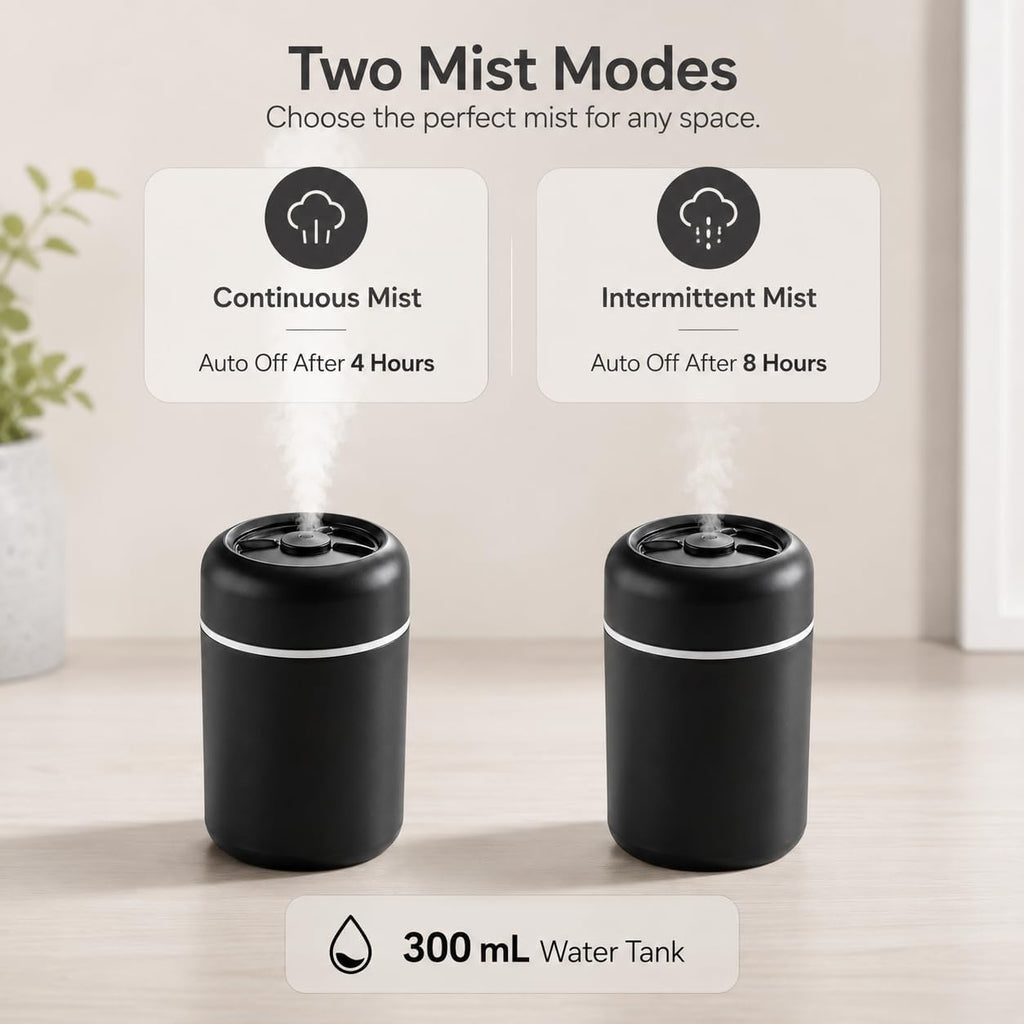 Compact USB Mist Humidifier — 300 ml