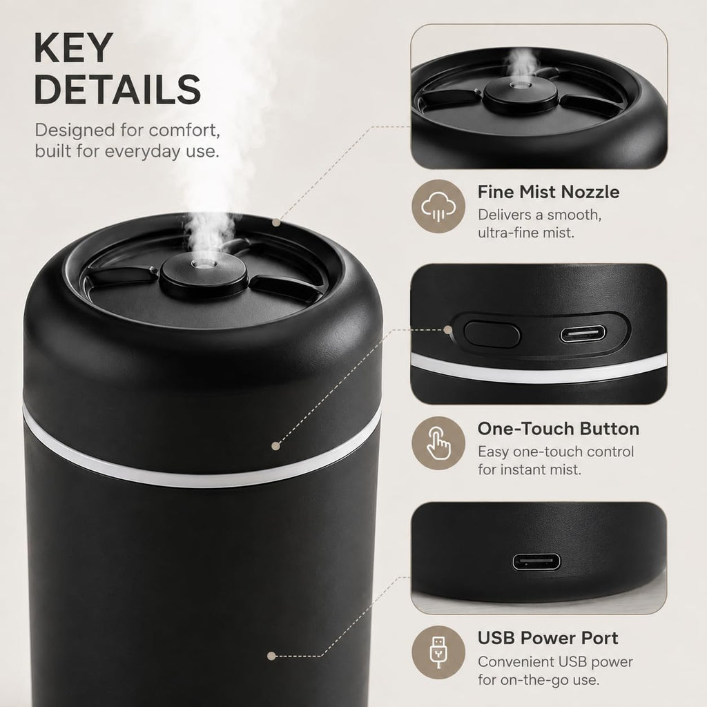 Compact USB Mist Humidifier — 300 ml