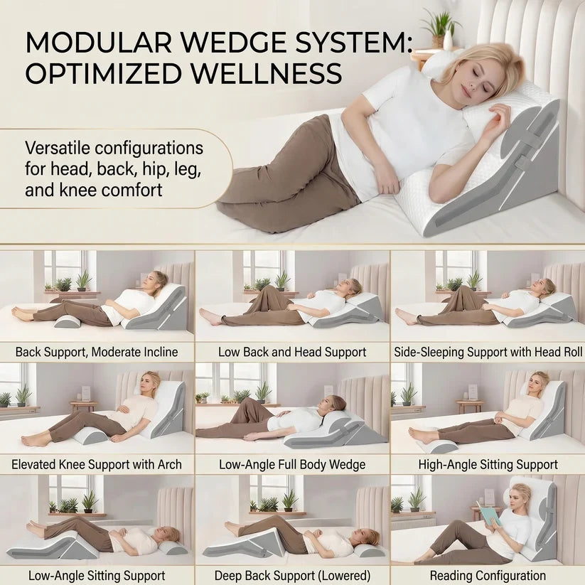 3-Piece Adjustable Wedge Pillow System